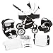 Milk Rock Baby Macano S Pram & Pushchair with 3 frame colors (car seat, raincover, mosquito net, swivel wheels) MO56 White / Pepper & Salt