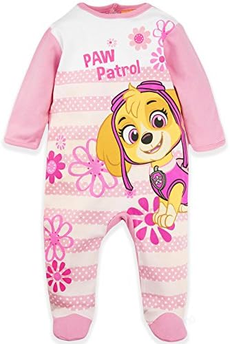 Disney Baby Babies Paw Patrol Girls Sleepsuit Pyjamas Onesie Gift Box 100% Cotton - Pink 9