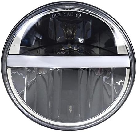 7 Inch Round LED Headlight Angle Eyes with Amber Signal DRL for Off-road 4X4 Vehicles Black 2pcs