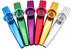 kuou 6Pcs Metal Kazoo Musical Instruments, Multipack Kazoo Sets for Kids Gift Instrumental Accompaniment