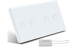 BSEED Variateur Tactile 2 Voie 1 Voies et 2 Voie 1 Voies Panneau de Verre 157 * 86mm Interrupteur Mural Blanc