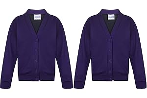 Ace Online Pack Of 2 Girls School Fleece Cardigan Uniform Sweatshirt Uniform Smart School wear Age 2-3 to 13-14