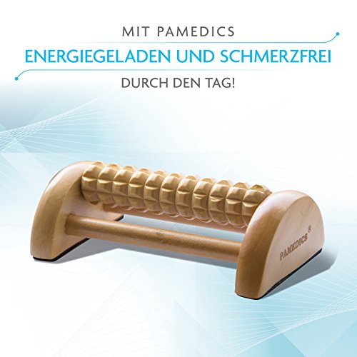 FOOTFLOW Fuß Massageroller von PAMEDICS (inkl Gratis EBOOK) / Entlastung von Schmerz und Verspannung / Natürliche Stimulation der Muskeln und Weichgewebe / Fußroller aus Holz zum Lösen von verklebten Faszien / Reflexzonenmassage , Fersensporn und Plantarfaszitits Entlastung / Nerven und Triggerpunktaktivierung - 5