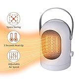 Calentamiento rápido: gracias a la tecnología de calentamiento de cerámica estable y segura, se puede calentar rápidamente después del encendido, solo espere 3 segundos para disfrutar del aire caliente caliente.