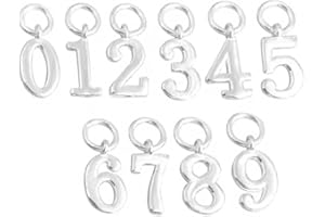 SUGARKITTEN LONDON Sterling Silver 12 x 6mm 0-9 Number Charm DIY Age Birthday Gift Pendant