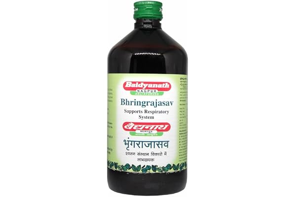 Baidyanath Asli Ayurved Bhringrajasava 450 ml Syrup Made with Natural Ayurvedic Ingredients for Hair, Liver, Cough Health and Blood Purifier