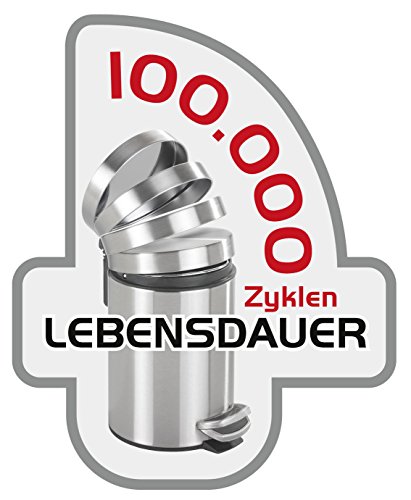 Wenko 22702100 Leman Easy Close Kosmetikeimer, Mülleimer mit Absenkautomatik und Anti-Fingerprint, Fassungsvermögen 3 L, Edelstahl rostfrei, satiniert, 22.5 x 17 x 25 cm - 5