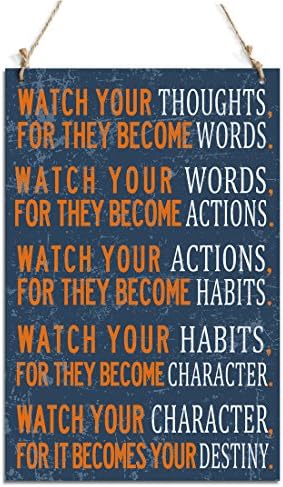 Watch Your Thoughts For They Become Words Rustic Decorative Signs (12" x 18")