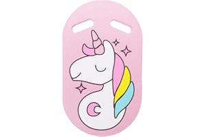 Skystuff Tabla de natación para niños, equipo de entrenamiento con asas y patrón de dibujos animados, tabla de natación para niños, entrenamiento de natación para niños y niñas (azul)