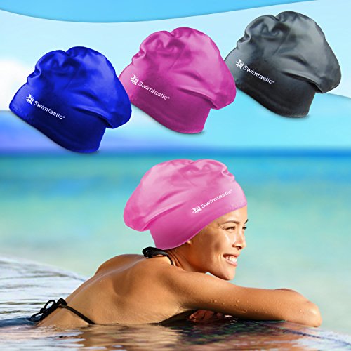 Swimtastic Long Hair Swim Cap Nose Clip Specially Designed