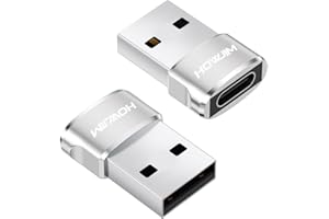 HOWJIM Adattatore da USB 2.0 a USB C 2 pezzi,PD27W/66W QC100W Ricarica Rapida Trasmissione Dati 480Mbps,Guscio in Lega di Alluminio per M-acBook Pad Phone 17 16 15 Serie G-alaxy X-peria P-ixel Argento