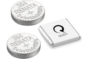Bundle of 2 x Renata 364 Watch Battery 1.55v SR621SW + Quzo Belgian Chocolate - Official Renata Watch Batteries