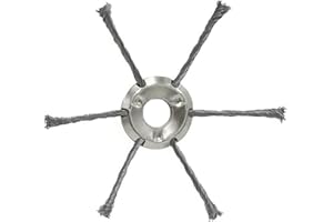 TOPHOMER Rasaerba a filo di acciaio Spazzola rotante per erbacce Testa di tosaerba a nodo attorcigliato 25,4 mm Diametro foro per tosaerba batteria al litio (6T)