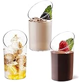 KAHEIGN 100 Pieces Mini Angled Dessert Cups, 75 ml Plastic Round Dessert Cups, Transparent Parfait Appetizer Cup, Reusable Se