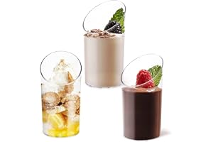 KAHEIGN Mini-dessertglas, 75 ml, runda dessertglas i plast för aptitretare och desserter, återanvändbara serveringsglas för p
