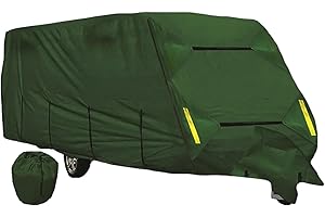 ICOVER Premium Caravan Cover Green - 4Ply, Water resistant, Breathable (Small 14-17ft)