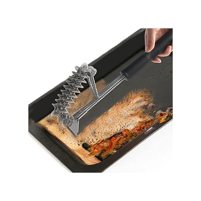 Bbq Grillbrste Und Schaber Okpow Grillbrsten Mit Rutschfestem Langem Griff Fr Mheloses Reinigen Von Grills