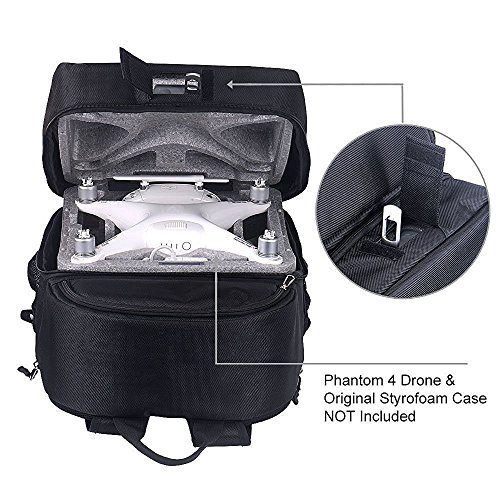 Smatree Backpack for DJI Phantom 4 / 4 Pro Quadcopter Drones (Original Styrofoam Case, Batteries, Propellers are NOT Included)