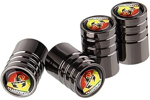 XLUCBS 4 pezzi Auto Metallo Cappucci delle valvole Tappi parapolvere, per Abarth Logo 595 500 695 fiat 500 131 abarth 124 spider Punto 1000 204A 207A Pneumatici Ruota Tappi valvola Decorazione Accessori