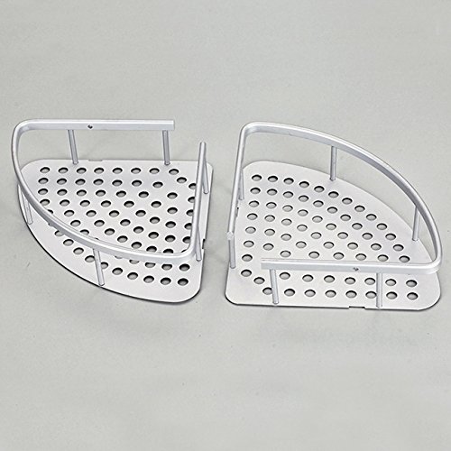 PinWei@ Glasbadezimmerregale&Badezimmerregale aus Bronze&Badezimmerregale gebürstetem Nickel&Bad Eckregale Raum Aluminium Dual-Wand Korb Dreieck. Bad rack - 3