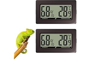 DONGKER Termometro Igrometro per Rettili, 2/3 Pezzi Misuratore Temperatura Umidità Digitale LCD per Interni Umidificatori Frigorifero Serra Giardino Cantina Armadio