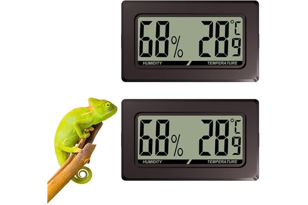 2 st/3 st digital termometer hygrometer för reptil terrarium, rektangulär form med tryckknappar på sidan för terrarium, repti