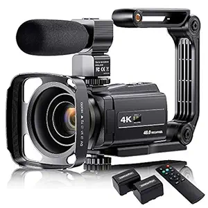 4K Video Camera Camcorder with Microphone, VAFOTON 48MP Vlogging Camera for YouTube 16X Zoom 3.0