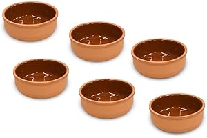 SECENART SECEN LONDON - Tapas Dishes, Cooking Bowl, Camembert Baking Dishes, 6X Set of Mini Stoneware Rectangular Small Oven to Table Baking Dish Ideal for Lasagne, Casserole, Clay Pot,Tapas Bowls