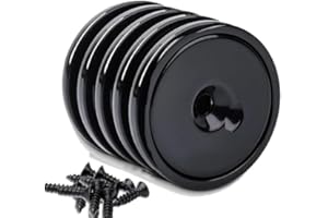 DGDUBRB Schwarz Neodym Magnete mit Loch, 16mm Extra Starke Magnete Rund, Magnete Stark zum Schrauben, Magnete mit Loch zum Aufhängen, Runder Magnet zur Befestigung und zum Halten Von Werkzeugen, 5 Stück