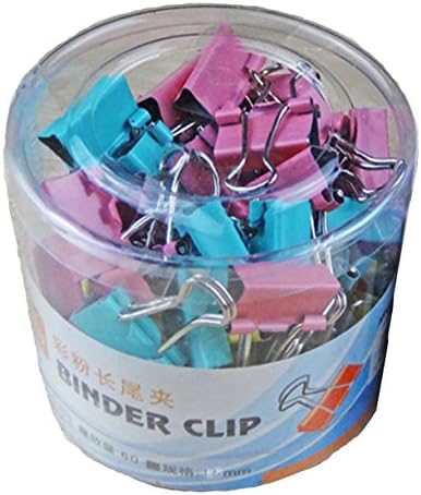 40 Pieces Mini Metal Foldback Clips Office Organize Mixed Color Mini Metal Binder Clips (19mm) for School Home Office Organiser