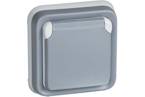 Legrand, 191512 Plexo - Enchufe de pared, estanco de empotrar de la gama, exterior, resistente al agua (IP55), color gris