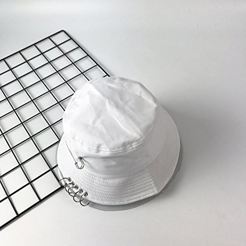 Vaevanhome Iron Ring Pin Basin Collapsible Sunscreen Travel Fisherman Hat Men And Women Spring And Summer, M (56-58Cm), White