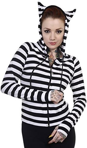 BannedCat Ears Striped Hoodie