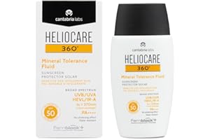 Cantabria Labs - Heliocare 360º Mineral Tolerance Fluid SPF 50-50ml - Protección Solar - Textura Ligera - Ideal para Pieles Sensibles