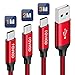 Price comparison product image RAVIAD USB Type C Cable [3Pack 1m 2m 3m] Nylon Braided USB C Fast Charging and Data Sync Charger Cable for Samsung Galaxy S10 S9 S8 A3 2017, Huawei P30 P20, Honor 10, OnePlus 6T, Nintendo Switch