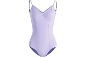 HROYL Mujer Maillot de Danza Ballet sin Mangas Leotardos para Danza Baile Gimanasia Ritmica para Mujer,C11