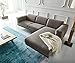 Produktbild Eckcouch Lordina Grau 260x185 cm Bauhausstil Ottomane Rechts Ecksofa