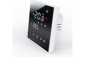 MincoHome Smart Thermostat Touch Screen WiFi Enabled Programmable Temperature Control For Electric Heating/Gas Boiler Save Energy (Black Electric Heating)