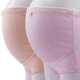 Highdas Pack of 2PCS Soft Cotton Maternity Panty Adjustable Waist Prop Belly