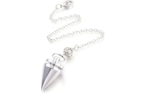 SUNNYCLUE 1 caja de Colgantes de Energía Curativa de Reiki de Punta Grande Péndulo de Latón Y Cierres de Pinza de Langosta para Adivinación Péndulo Colgante de Cono Puntiagudo de Equilibrio