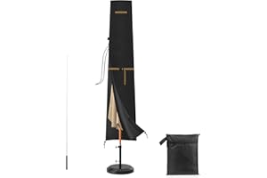 VANSHEIM Funda Protectora para Sombrilla Impermeable - Ø 2 a 3m - Funda para Sombrilla de Playa con Varilla Telescópica - Fundas de Sombrillas Grandes 200x30/40cm
