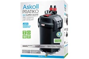Askoll Pratiko 200 3.0 Super Silent Filtro Esterno per acquari Fino a 230 Litri New 2019, Nero