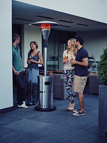 Enders Terrassenheizer Gas SOLID Edelstahl, Gas-Heizstrahler 5800, Heizpilz mit stufenloser Regulierung, Turbo-Brenner, höhenverstellbar, Transporträder, Umkippsicherung - 5