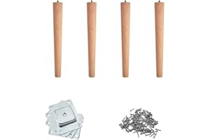 TUKAILAi 4PCS Solid Beech Wood Furniture Legs 33cm Cabinets Feet Table Legs Replacement Furniture Feet for Couch/Lounge/Chair/Desk/Cabinet Leg Standing Feet