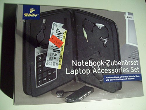 Preisvergleich Produktbild Tchibo Notebook Zubehörset 4-Teilig -Nummernblock - USB-Hub - Maus - Ohrhörer - Neu OVP