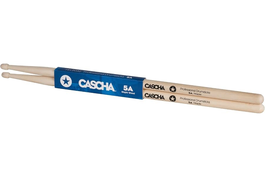 CASCHA HH 2032 - Baquetas profesionales para batería, 5A, 1 par (2 piezas), madera de arce