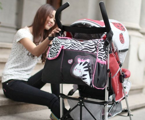 Multifunctional Mummy Handbag Baby Diaper Nappy Changing Bag (Pink Zebra Pattern)