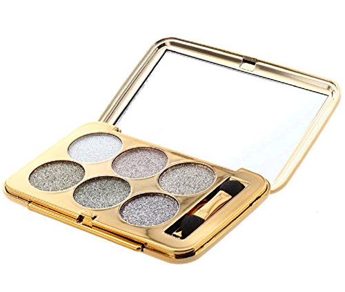Ucanbe 6 Color Diamon Flash Shimmer Glittering Eyeshadow Palette Dramatic Eye Makeup Kit,No.5