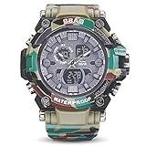 TrifyCore Herren Quarzuhr mit Camouflage-Uhr, mit Akku, Dunkelgrün
