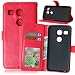 Produktbild LG Nexus 5X Hülle,LG Nexus 5X Case,Cozy hut Lederhülle Tasche Handyhülle mit Standfunktion Mappen drei Karten Slot Kunstleder Magnetverschluss für LG Nexus 5X rote